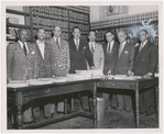 Thurgood Marshall and other members of the N.A.A.C.P. legal defense team who worked on the Brown v. Board of Education case