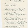 Flyer advertising carpooling services to support the Montgomery bus boycott