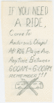 Flyer advertising carpooling services to support the Montgomery bus boycott