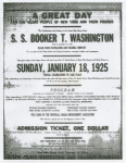 Advertisement announcing  the launching of the  ocean liner  S. S.  Booker T. Washington