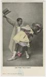 Cake Walk (Negro Dance).Tinted postcard of young boy and girl in dance pose, boy holding top hat, girl in dipped position.