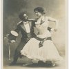 Cake Walk. Photo postcard of couple in dancing pose, in bent position, with hands clasped at back.