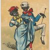 The Dance. The Cake Walk. Dancing couple, man with left leg elevated, woman with left leg pointed.