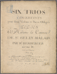 Six trios concertants pour deux violons et basse obligée ... 
