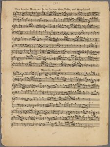 Two favorite minuets: for the German flute, violin, and harpsichord