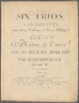 Six trios concertants pour deux violons et basse obligée ...