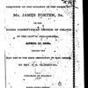 A discourse delivered on the occasion of the death of Mr. James Forten, Sr. in the Second Presbyterian Church of colour of the city of Philadelphia, April 17, 1842, before the young men of the Bible Association of said Church. By the Rev. S. H. Glocester. Published by request.