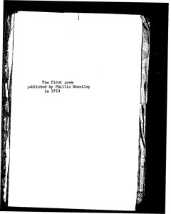 An elegiac poem, on the death of that celebrated divine, and eminent servant of Jesus Christ, the reverend and learned George Whitefield, by Phillis, a servant girl, of 17 years of age, belonging to Mr. J. Wheatley, of Boston