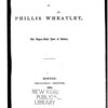 Letters of Phillis Wheatley, the Negro slave poet of Boston