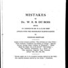 Mistakes of Dr. W. E. B. Du Bois : being an answer to Dr. W. E. B. Du Bois' attack upon the Honorable Marcus Garvey.