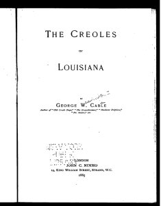 The Creoles of Louisiana, by George W. Cable.