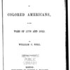 Services of colored Americans in the Wars of 1776 and 1812