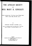 The African society and Miss Mary Kingsley