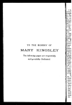 The African society and Miss Mary Kingsley