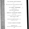 The origin and purpose of African colonization. Being the annual discourse delivered at the sixty-sixth anniversary of the American Colonization Society, held in the New York Avenue Presbyterian Church, Washington, D. C. Sunday, January 14, 1883. Published by request of the society.
