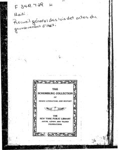 Recueil général des lois & actes du gouvernement d'Haïti [microform] : depuis la proclamation de son indépendence jusqu'a nos jours