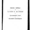Recueil général des lois & actes du gouvernement d'Haïti