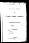 A two years' absence [microform] : or, Farewell sermon preached in the Fifth Congregational Church
