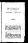 La nationalité et son influence quant á la jouissance & à l'exercice des droits [microform] examen de la loi no. 2 du Code civil d'Haïti et des chapitres I & II du titre II de la Constitution du 9 octobre 1889.