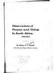 Observations of persons and things in South Africa