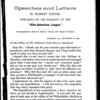 Speeches and letters