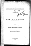 Speech of Hon. Thos. E. Miller of South Carolina, in the House of Representatives, February 14, 1891