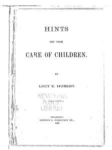 Hints on the care of children