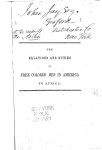 The relations and duties of free colored men in America to Africa. A letter to Charles B. Dunbar, by the Rev. Alex. Crummell.