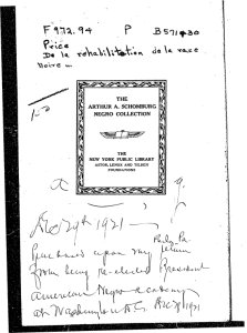 De la réhabilitation de la race noire par la République d'Haïti