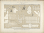 Developpement de la coupe des toiles pour les petites tentes, fig. 1, 5-10, et 14 et pour la tente impériale, planches XLV, XLVI, XLVII, XLVIII.