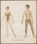 Ricercare - color sketch of female and male dancers