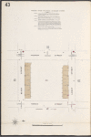 Manhattan, V. 1, Plate No. 43 [Map of Hudson River Railroad storage stores: basement, bounded by Hudson St., Laight St., Varick St., Beach St.]