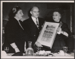Women's Division of the Hebrew Immigrant Society presents Scroll of Honor to Professor Raphael Lemkin