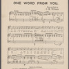 One word from you