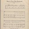 Stay in your own backyard