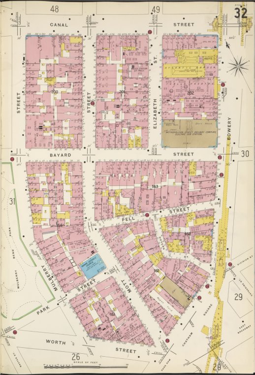 Manhattan, V. 1, Plate No. 32 [Map bounded by Canal St., Bowery, Worth ...