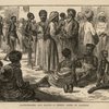 Slave-dealers and slaves - A street scene in Zanzibar