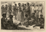 Slave-dealers and slaves - A street scene in Zanzibar