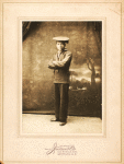 Studio portrait of P. D. Palmer dressed in a United States Navy uniform.