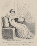 Mme. Récamier sur son divan dans le salon de l'Abbaye, d'après une aquarelle d'Eugène Lamy