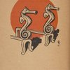 Seahorse andirons