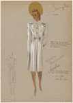 Shirred in waistline and near shoulder gives softness to bodice.