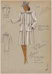 Loose coat with shirring beneath yoke.