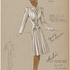 Panels set in on bodice and skirt are shirred at point near waistline for softness.
