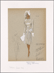 Fitted coat with full front skirts.