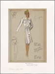 Coat with tie belt and square pockets.