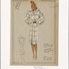 Shirtwaist coat of a huge plaid wool.