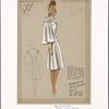 Fitted knee-length coat with wide cape sleeves