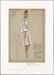 Fitted knee-length coat with wide cape sleeves