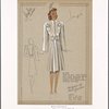 Coat with cinched waist and large patch pockets on bodice